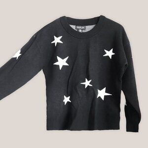RACHEL ZOE Black & White Star Sweater Top | Long Sleeve Blouse Shirt